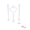 3 Tier Crown Cake Cupcake Plate Stand Handle Fitting White
