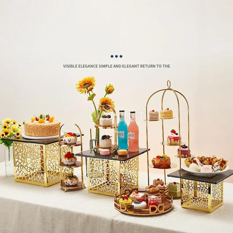 Dessert Rack Buffet Table Food Display Rack Cake Tray Table Buffet and Tea Break Cake Stand Cake Display Stand Dishes Plates