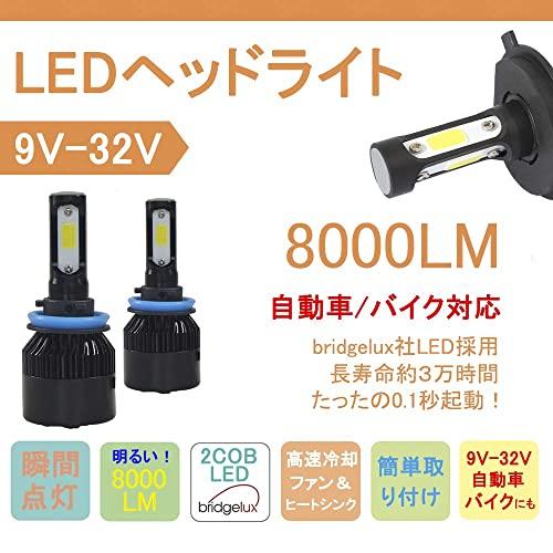 KYOUDEN Car LED Headlight, H4 Hi/Lo Switching, 6500K, White, Vehicle Inspection Compliant, 80W (40Wx2), 10000LM, Compatible with 12V24V, Motorcyc