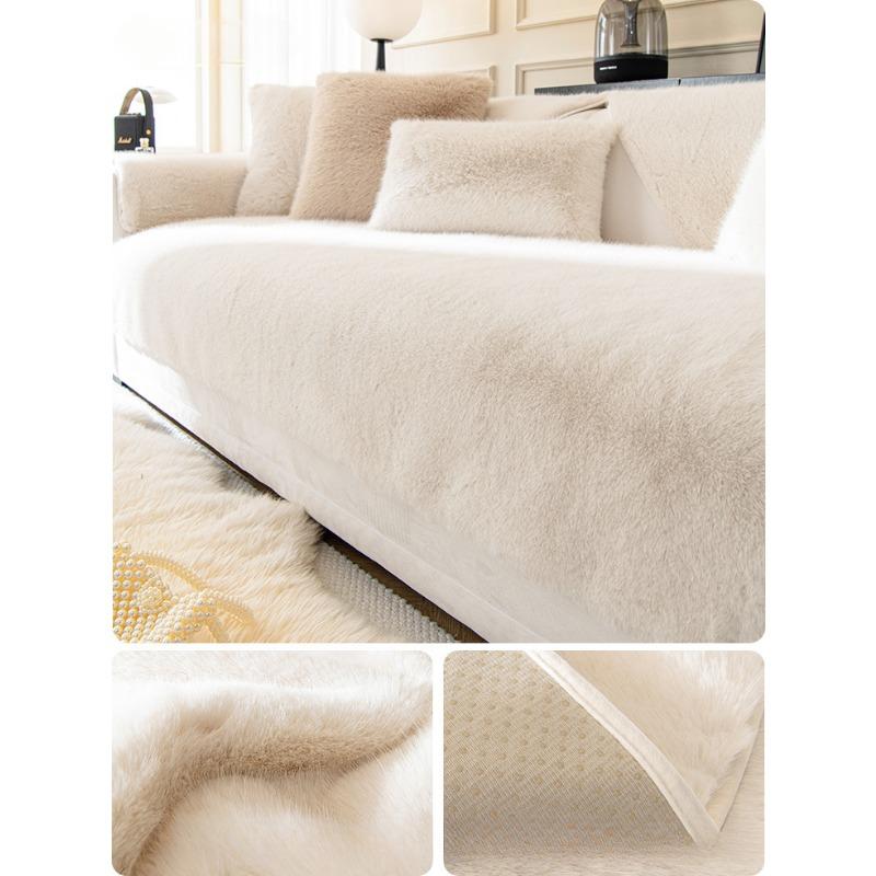Sofa Cushion Winter Plush Cushion Thickened Light Luxury High-End Sofa Cover Full Covered