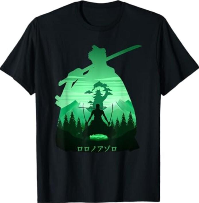 Japanese Retro Art Zoro Anime Graphic T-Shirt S разноцветный