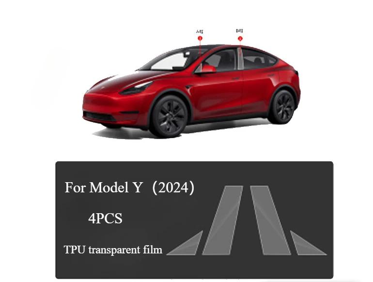 Pro Tesla Model Y Juniper 2025 Ochranná fólie sloupku A sloupku B Odolná proti poškrábání TPU Fólie na sloupky dveří auta Doplňky pro dodatečnou montáž