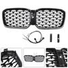 Diamond Glossy Black Front Bumper Kidney Grille Fit BMW X3 G01 X4 G02 2022-2025