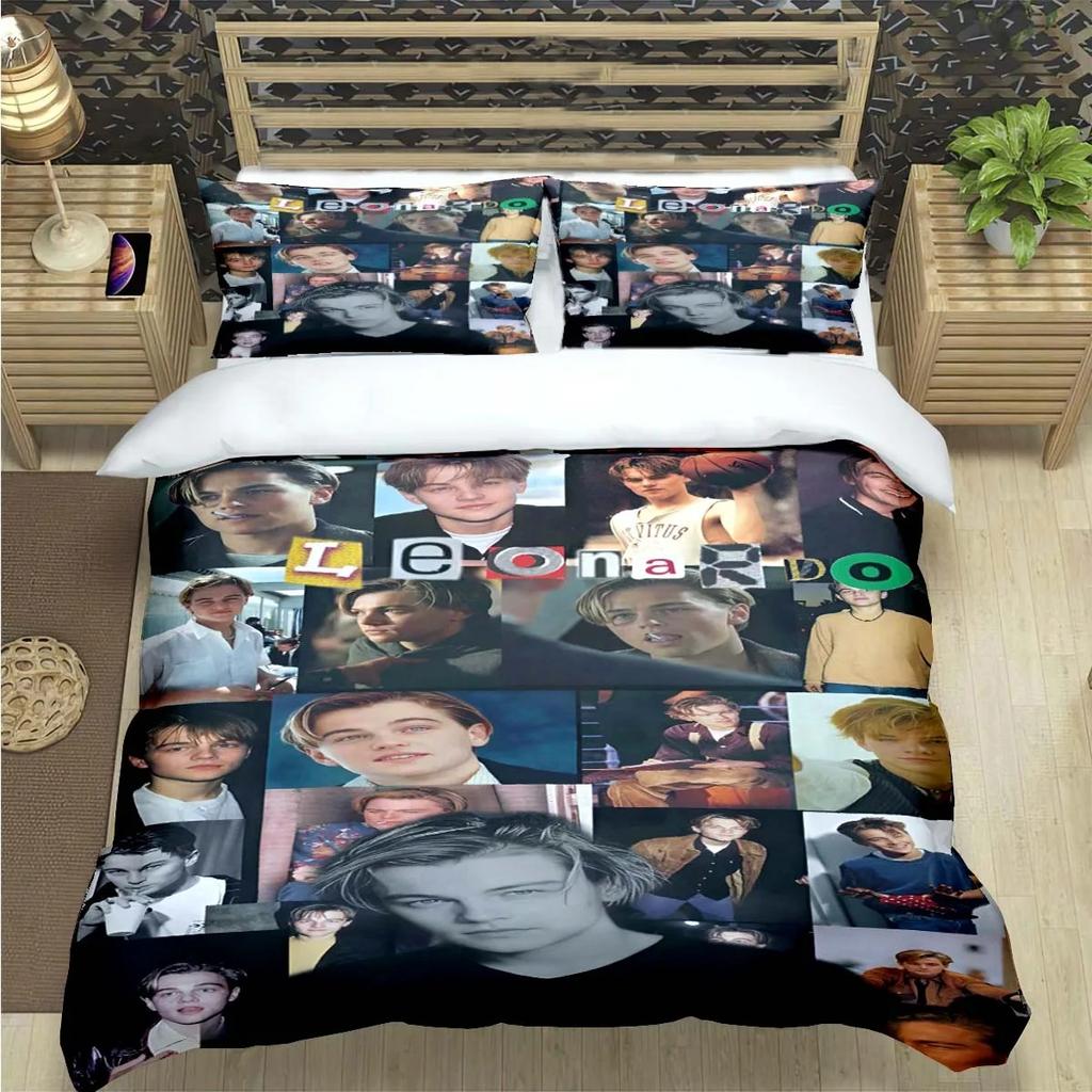 Comforter Famous Actor L-Leonardo Dicaprio Print Bedding Sets Bed Supplies Set Bed Comforter Set Bedding Set Luxury Gift