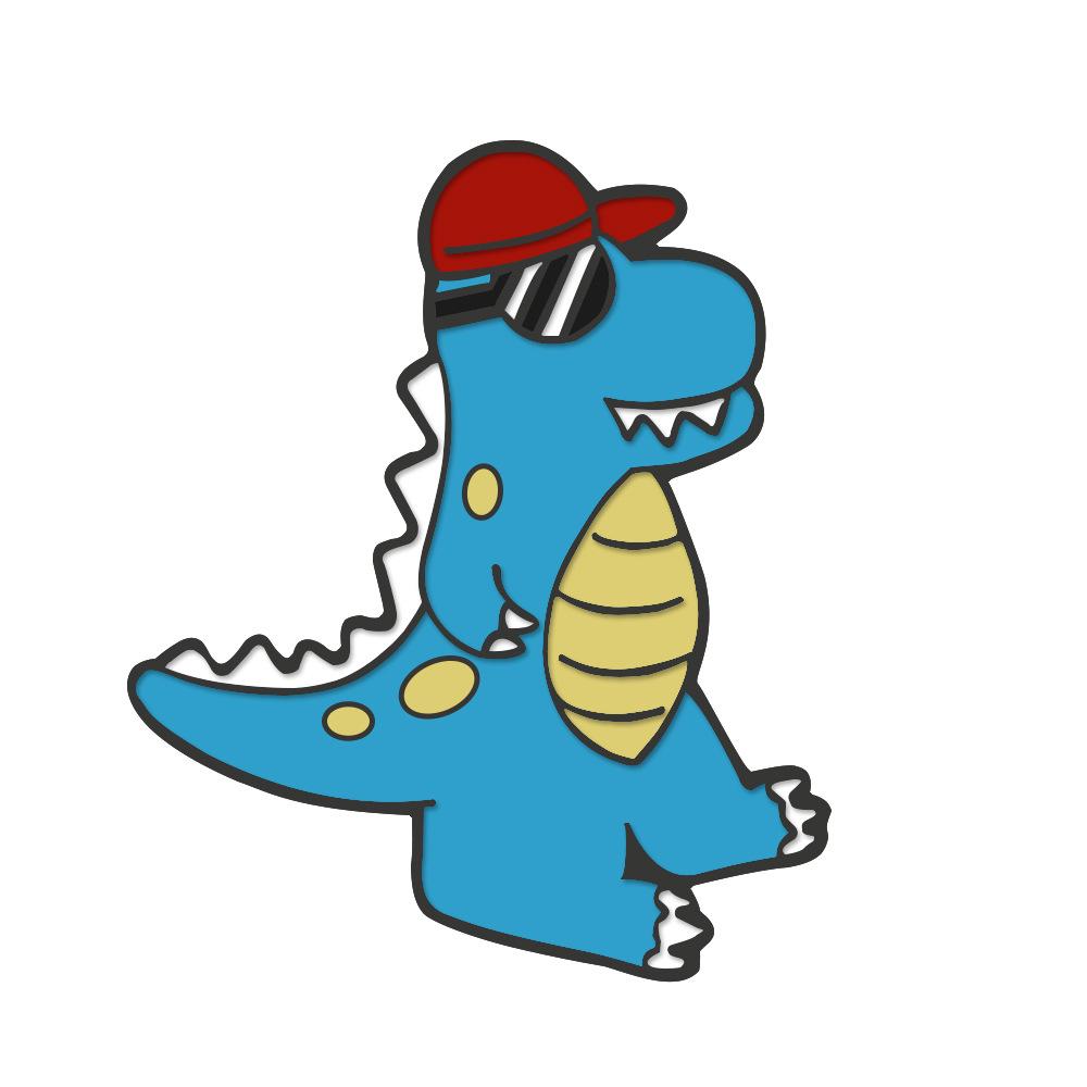 Adorable Kawaii Dinosaur Cartoon Brooch: Soft Animal Badge, Student Bag Pendant Ornament