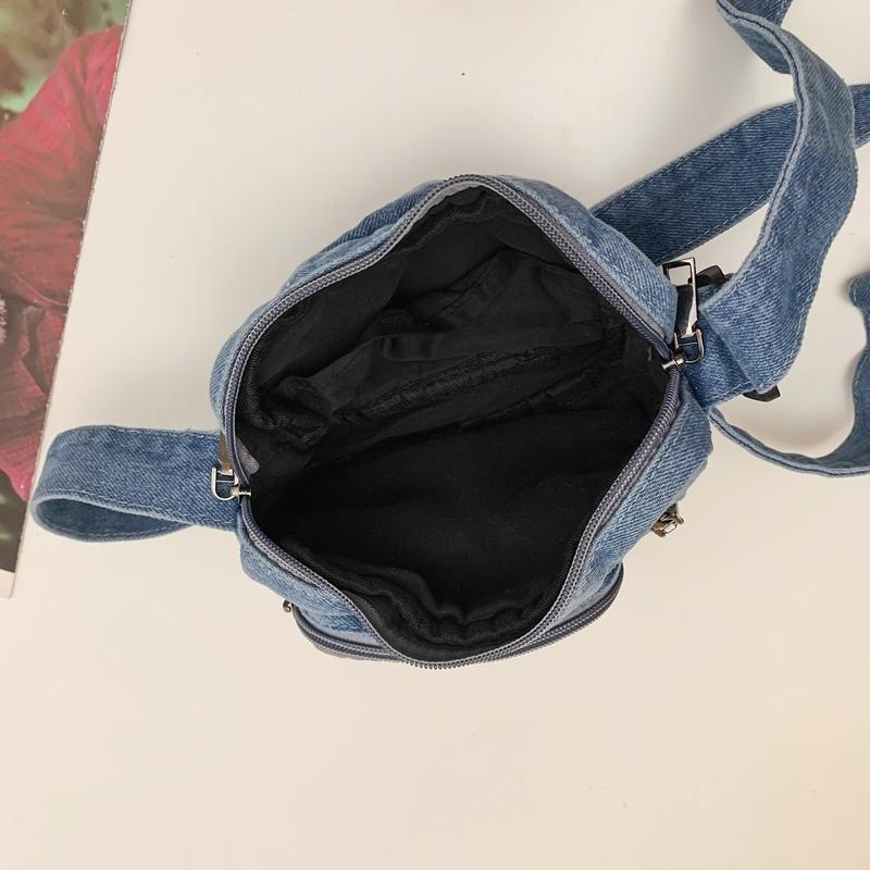 Denim Bag Women's Sports Shoulder Crossbody Bag Men's Mini Mobile Phone Bag