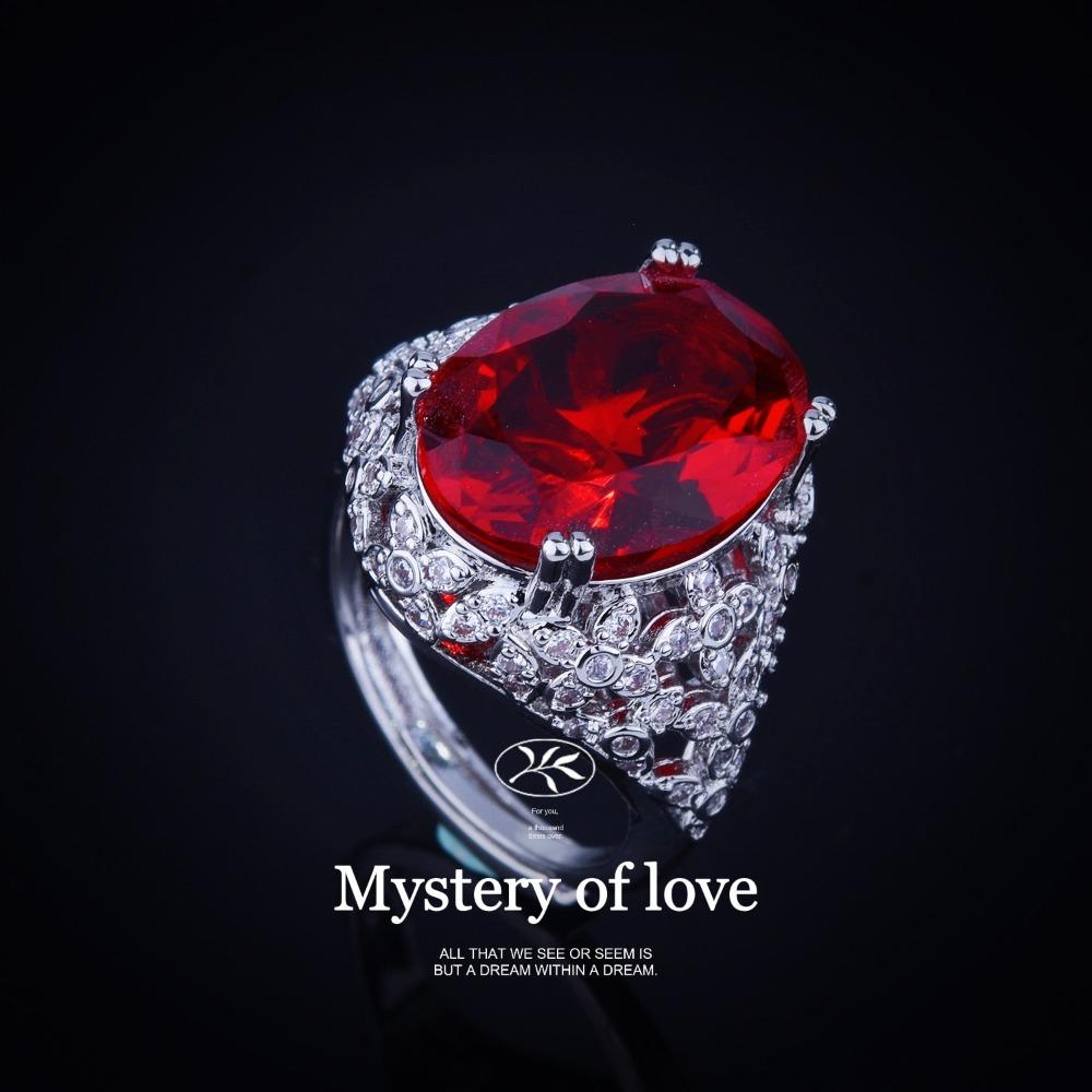Luxury Pigeon Egg Ruby Ring for Women High End Net Bottom Design Full Side Diamond Colored Gemstone Ring