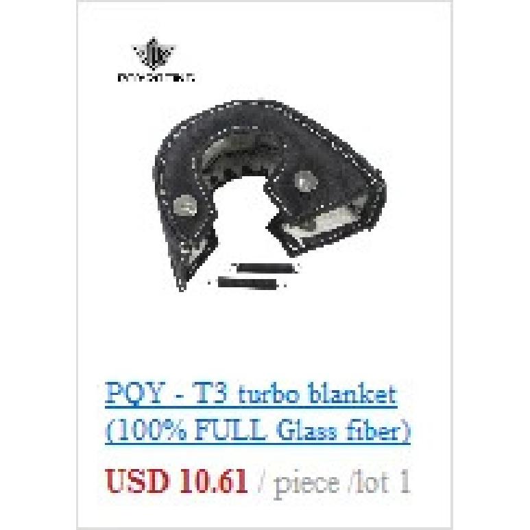 PQY - Turbo Heat Shield Turbocharger Blanket Cover For T2 T25 T28 GT28 GT30 GT35 For Most T3 Turbine Housing Turbo Charger