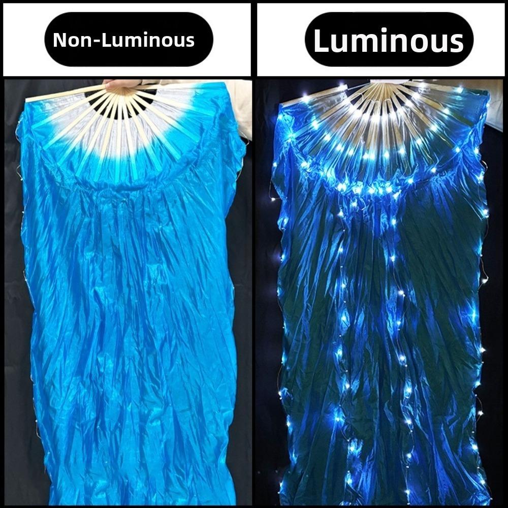 Ventaglio da Palco Classico Multicolore Lungo Ventaglio di Seta Ventaglio Luminoso da Danza Halloween