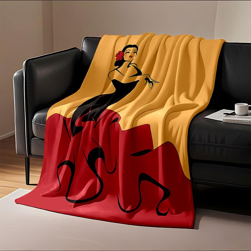 Elegant Flamenco Dancer Blanket for All Seasons Blanket Lunch Break Throw Gift