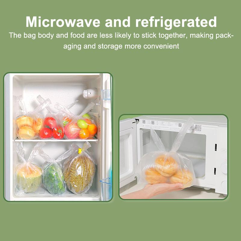 100 Pcs Plastic Bags Food Grade Fresh Preserving Bags Food Fruit Storage Bag Fresh Keeping Disposable Kitchen Packaging Bags