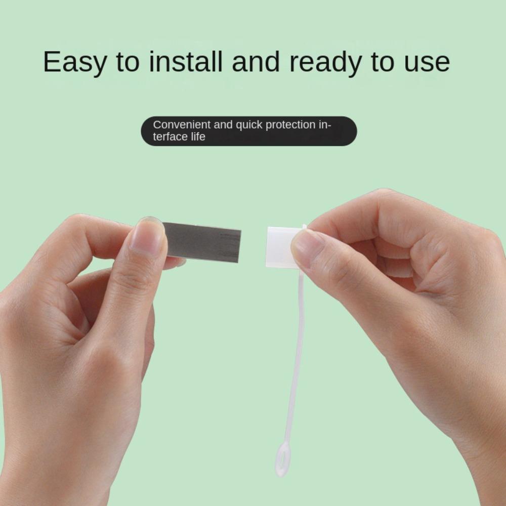Universal Data Line Cable Stopper Covers with Rope Protective Cover USB Plug Protector