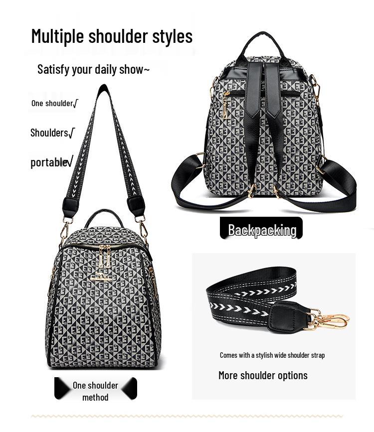 Ultra-Soft Leather Women's Double Shoulder Bag & Backpack - 2024 Fashion Style, Large Capacity, Perfect for Travel & Casual Use