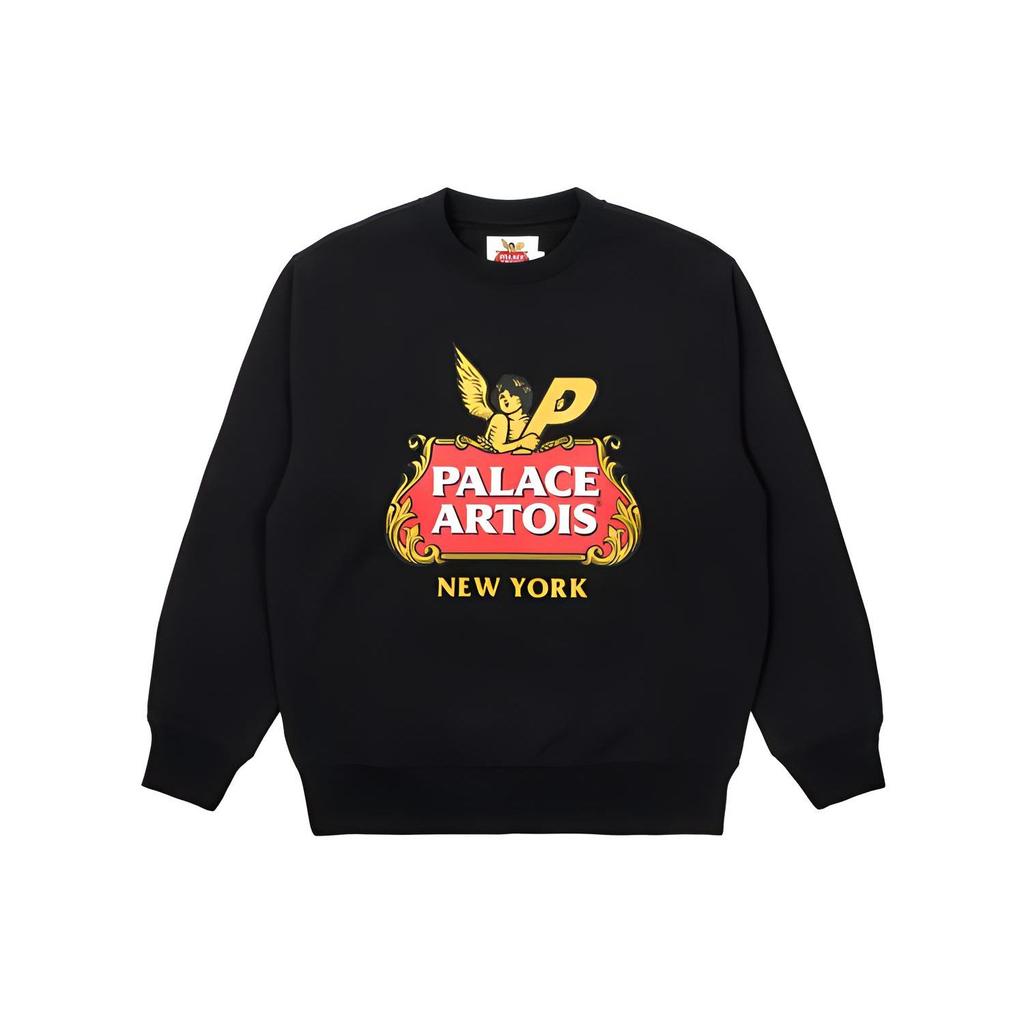 Palace x Stella Artois Cartouche Crew Black Unisex Tops P21STCW001
