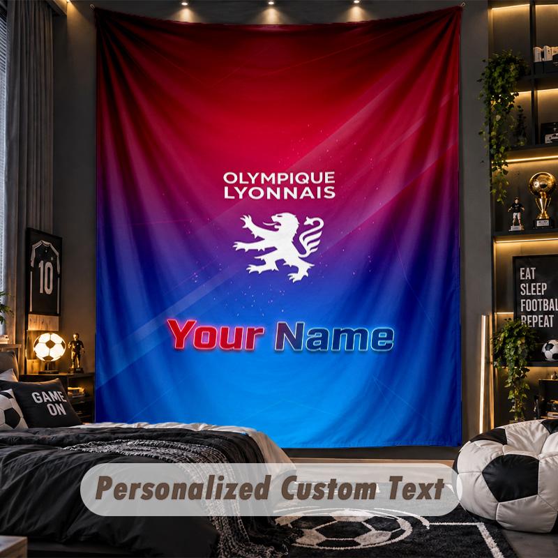 TapestryLyon FC Custom Name Text Personalized Wall Hanging Tapestry Home Wall Decor