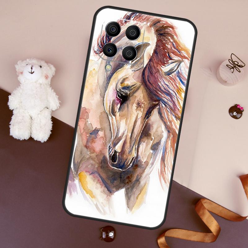Horse Sketch Case For Samsung Galaxy M32 M52 M14 M54 M13 M33 M53 M56 M36 M16 M31 M11 M12 M35 M55 M15 M06