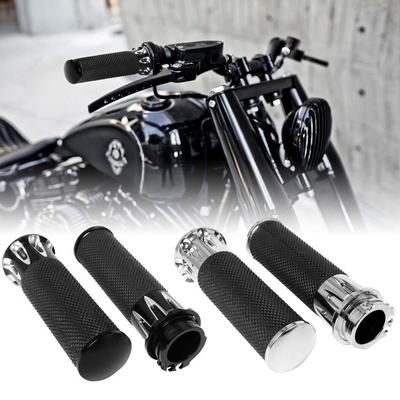 Couvercle de poignée d'accélérateur en caoutchouc CNC pour moto Harley Big Glide Soft Tail King