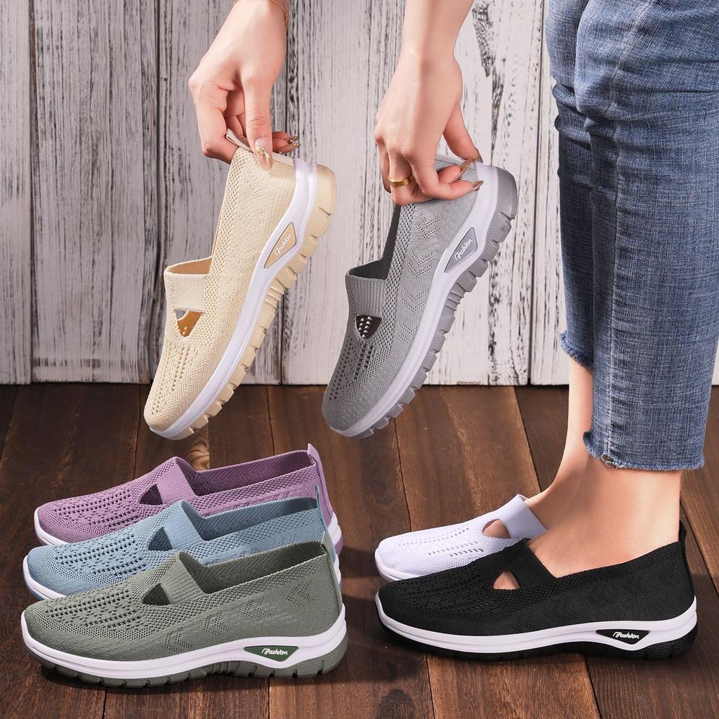 Women's Shoes Spring Breathable Comfortable Single Shoes Middle Aged Mom Shoes Soft Bottom Not Tired Casual Mesh Shoes Walking All Day Sneakers