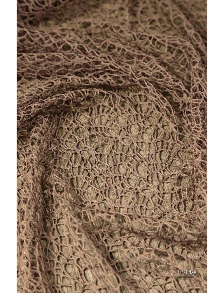 Irregular Large Mesh Crochet Texture Decorative Fabric
