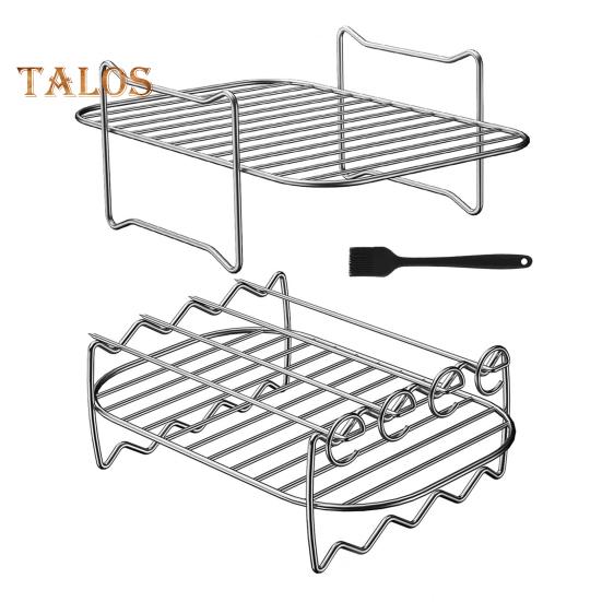 Air Fryer Rack Stainless Steel Dehydrator Grill Enhanced Airflow Design Air Fryer Rack Food-Grade Versatile Cooking Companion for Chicken Wings