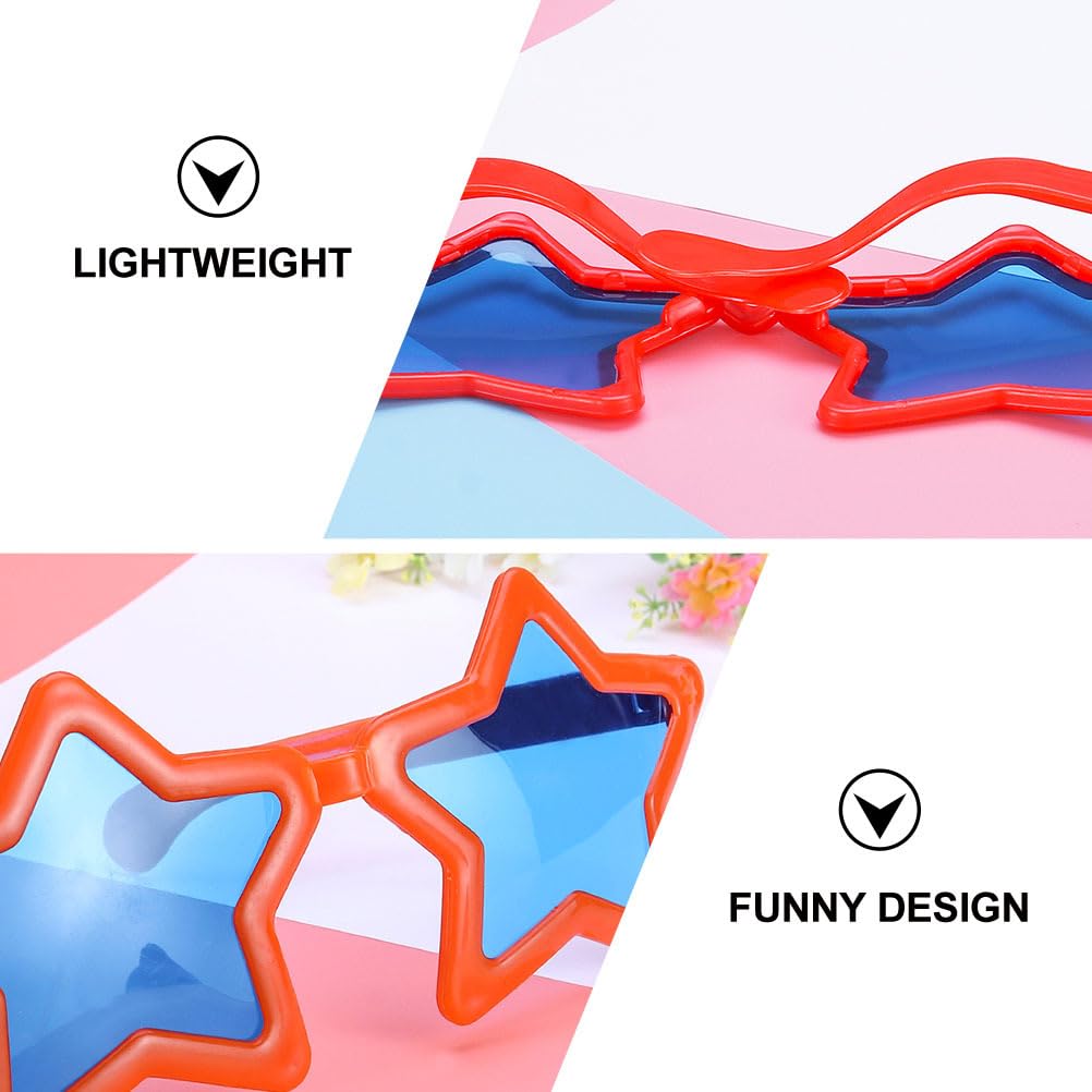 VICASKY Kids' Party Five-Pointed Star Glasses, Set of 6, Lightweight Blue Light Blocking Eyeglasses, Halloween Photo Props, Festival Events