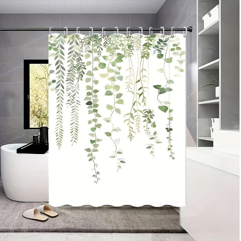 Nordic Small Fresh Green Leaf Shower Curtain Polyester Digital Printing Shower Curtain Bathroom Curtain Decoration