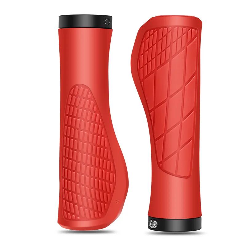 1 Pair Bicycle Grip MTB Silicone Grip Ergonomic Anti-slip Bicycle Handlebar Cover Mountain Bike Riding Shockproof Handlebar Grip