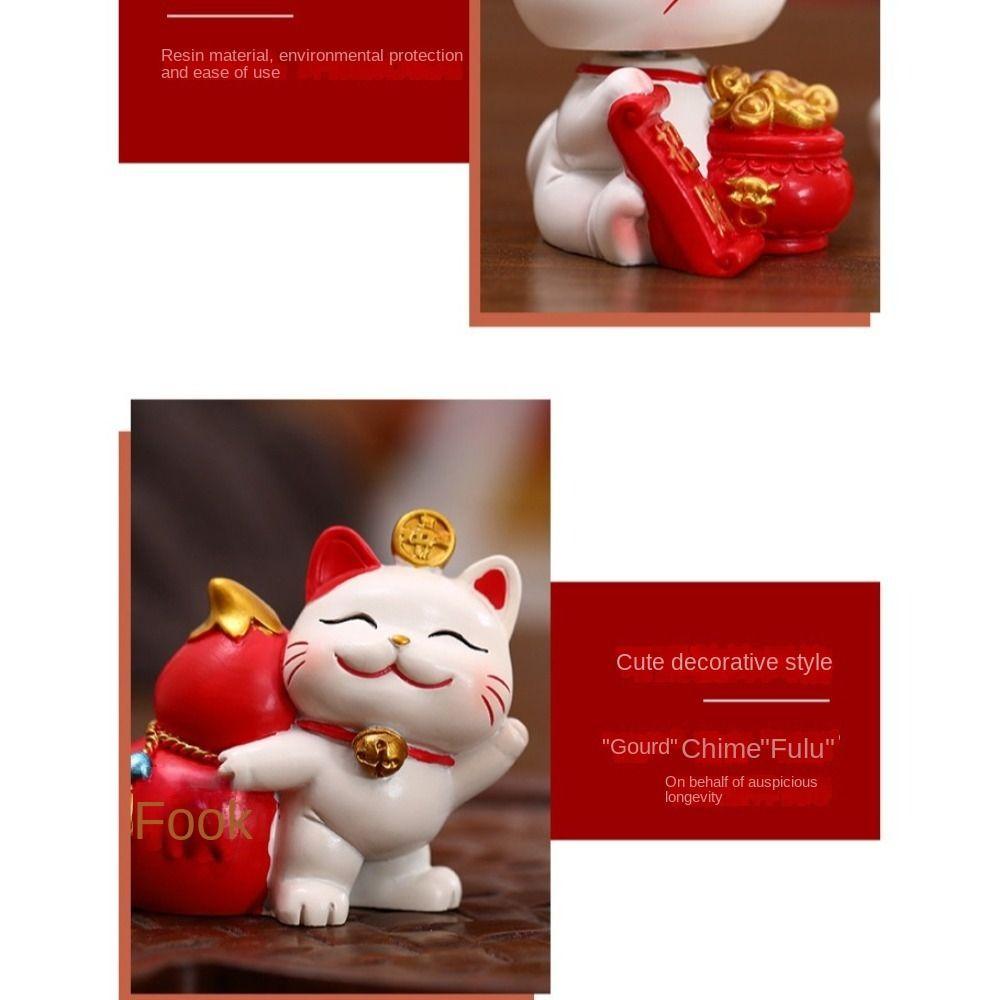 Japanese Lucky Cat Figurines Creative Car Ornaments Gifts Auto Interior Ornament  Office
