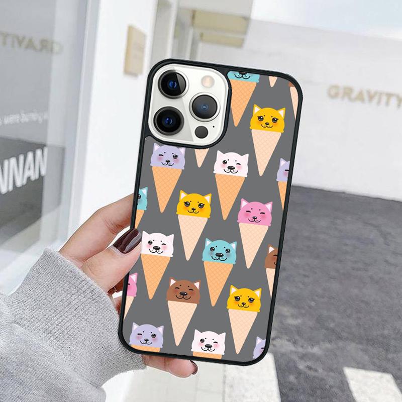 

Cartoon Cat Ice Cream Animal Phone Case For iPhone 17 Air 15 16 Cover 11 13 14 Pro Max 12 Plus Max Fundas iPhone 17pro max