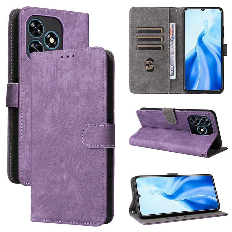 

Чехлы-книжки для Oukitel C51/C53/C50 из искусственной кожи с полной защитой корпуса [блокировка RFID] чехол-кошелек для телефона for Oukitel C51 фиолетовый