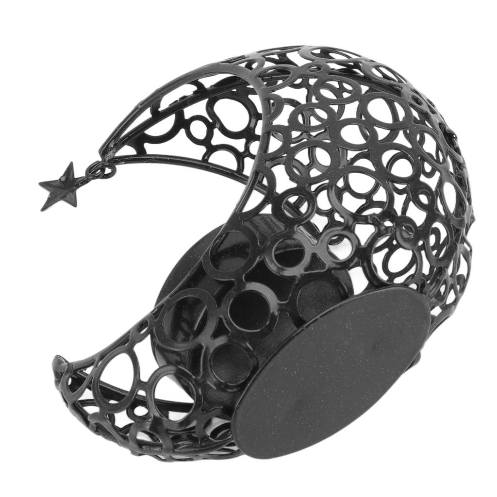Romantic Moon Candlestick Iron Hollowed Candle Holder for Weddings Christmas Decoration Dining