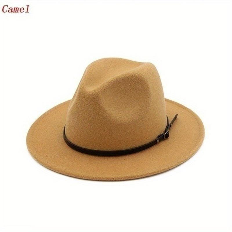 Chapeau Fedora en laine synthétique pour femme et homme, style jazz, style européen et américain, rond, melon, collection hiver et automne