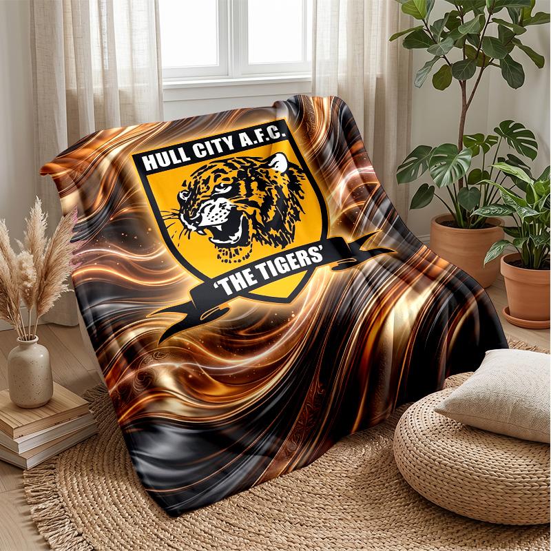 Hull City Football Print Flannel Blanket, Soft Warm Lightweight Throw Blanket for Sofa Bed Camping