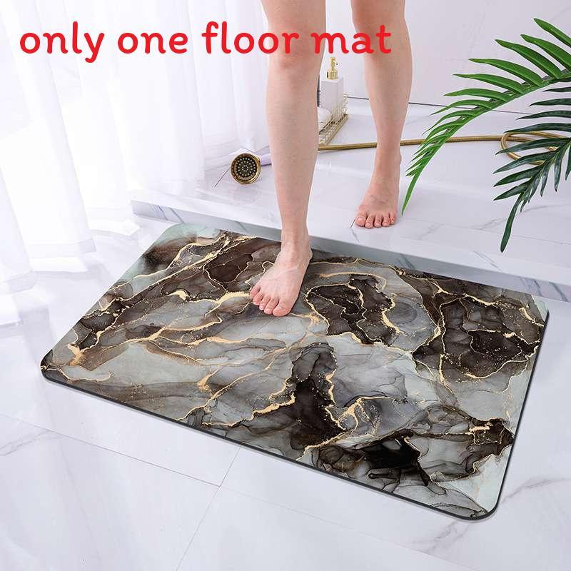 Marble Diatomaceous Bathroom Mat With Quick Drying And Non Slip Function For Home Decor