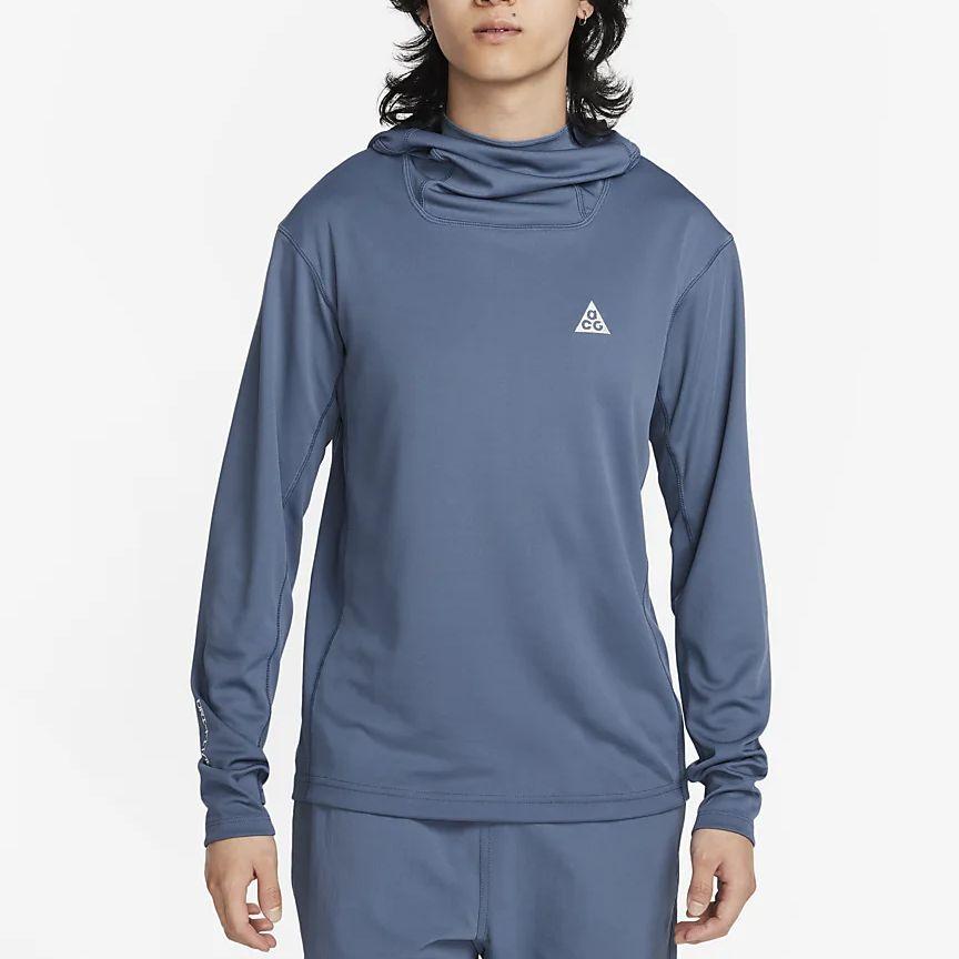 Nike Dri-Fit Adv Lava Tree Sun-Protective Quick-Dry Hooded Long-Sleeve T-Shirt Men Tops Phantom-Blue DX6968-491