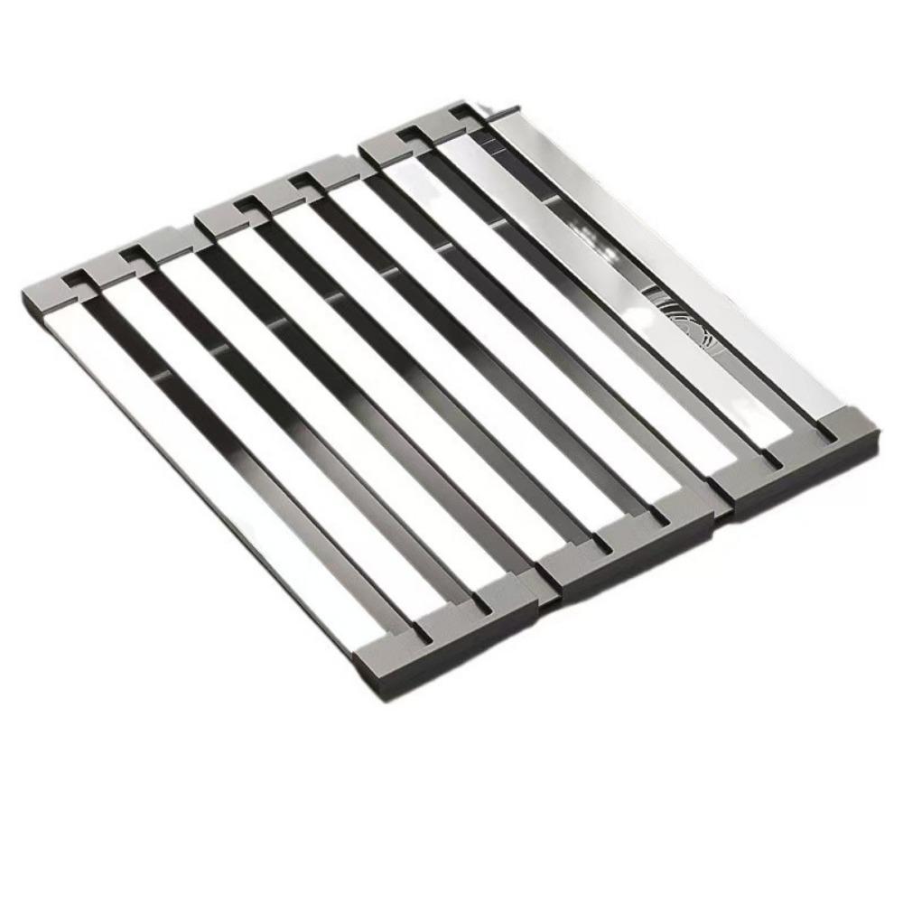 1PC Stainless Steel Foldable Drain Shelf Kitchen Dishes and Chopsticks Silicone Storage Shelf