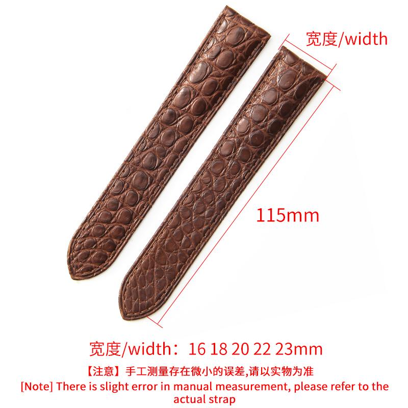 Waterproof Sweatproof Dainty Genuine Leather Watch Strap for Cartier Tank Solo Series Crocodile Watchband 17 22 25mm Balck Brown