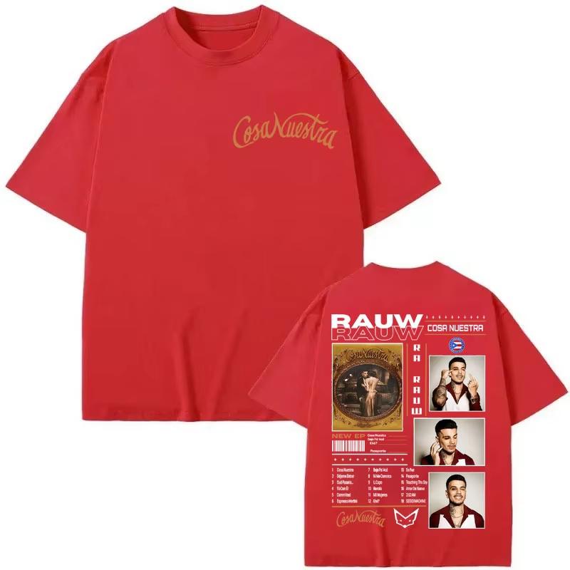 

Rapper Rauw Alejandro Cosa Nuestra Merch T Shirt Men Women Clothing Fashion Hip Hop T-shirt Summer Y2k Short Sleeves Classic 4XL