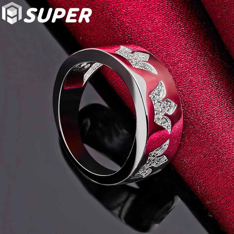 925 Sterling Silver AAA Zircon Crown Ring Fashionable Wedding Jewelry