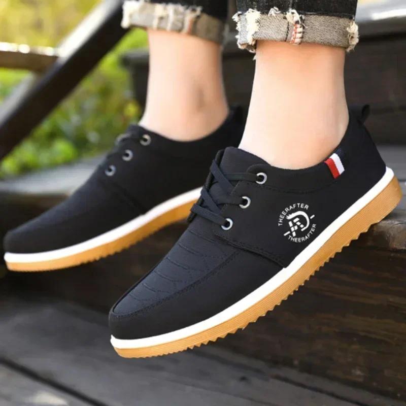 Fashion Man Canvas Shoes Fashion Platform Sneakers for Men Casual Walking Breathable Shoes Male Loafers Zapatillas Hombre