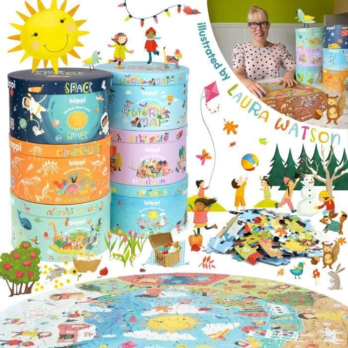 Puzzle rond Saisons - boppi - 150 pièces - Carton 100% recyclé - Diamètre 58cm