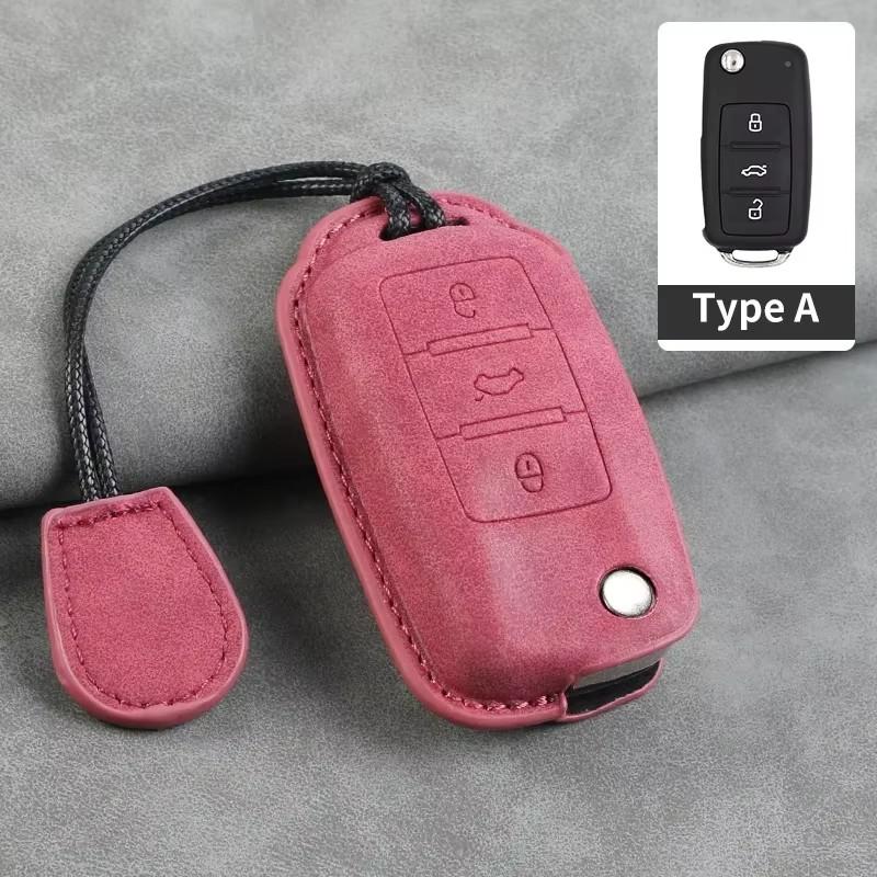 Leather Car Key Cover Case for VW Volkswagen Tiguan MK1 MK2 Magotan Passat B5 B8 Polo Golf 4 5 6 7 Mk7 Jetta POLO Eos Scirocco