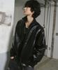 Travel Star Sleeve Synthetic Leather Jacket Black