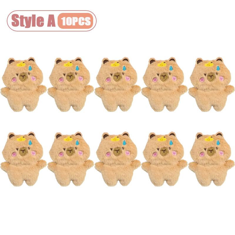 1-10PCS Capybara Plush Keychain Cute Animal Plushie Doll Outfits Bag Charm Keyring Pendant Backpack Accessory