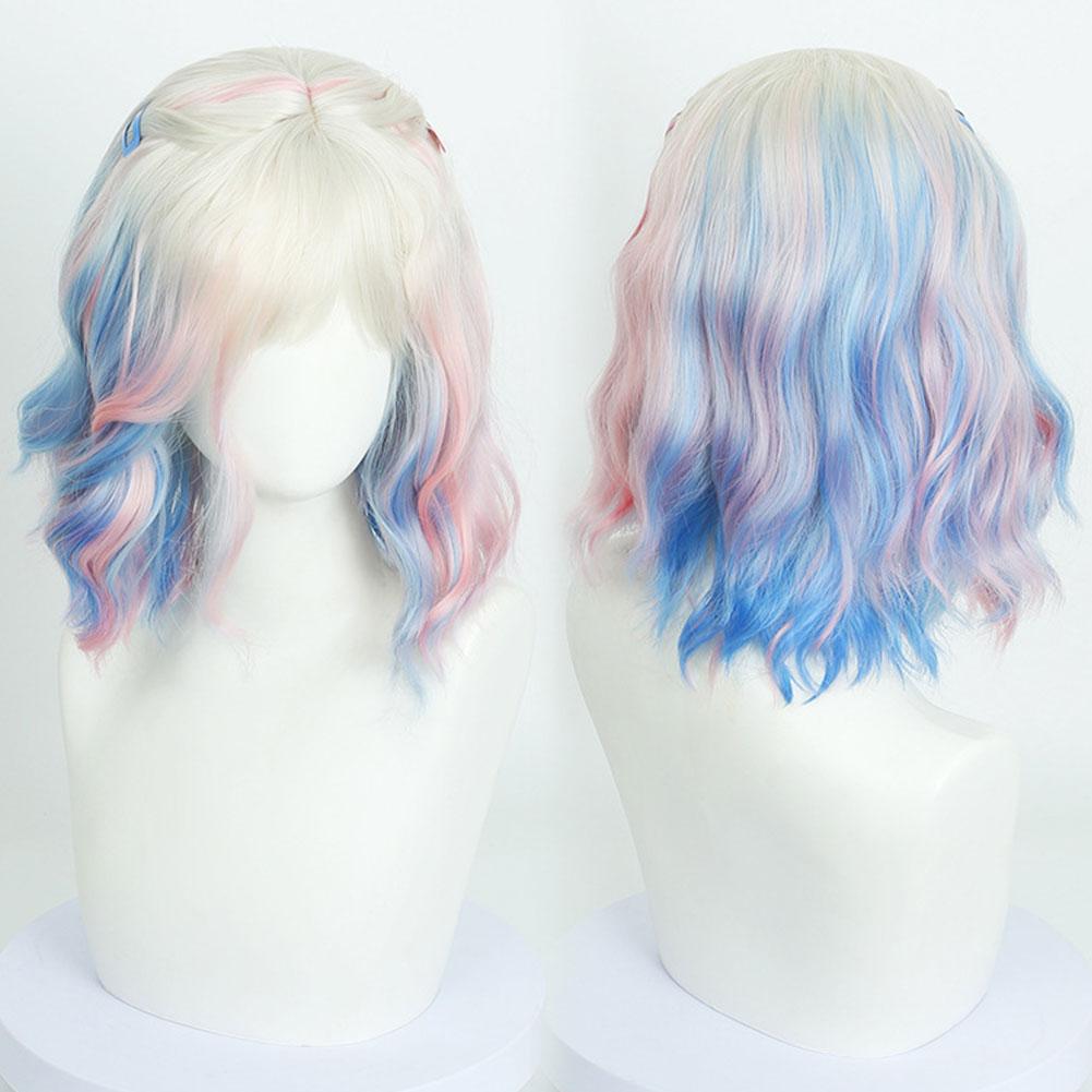 Blonde Short Wavy Wig Colorful Synthetic Wig For Wednesday S2 Newly For Sinclair Enid Cosplay Wig Halloween Costume Cosplay