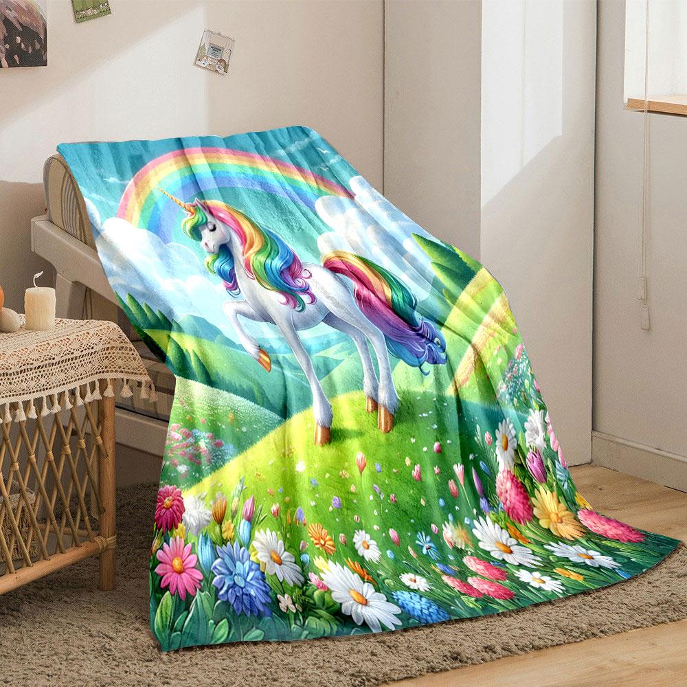 Majestic Rainbow Unicorn Bliss Print Blanket Soft and Cozy Perfect for the Living Room Bed Sofa or a Nap,gift