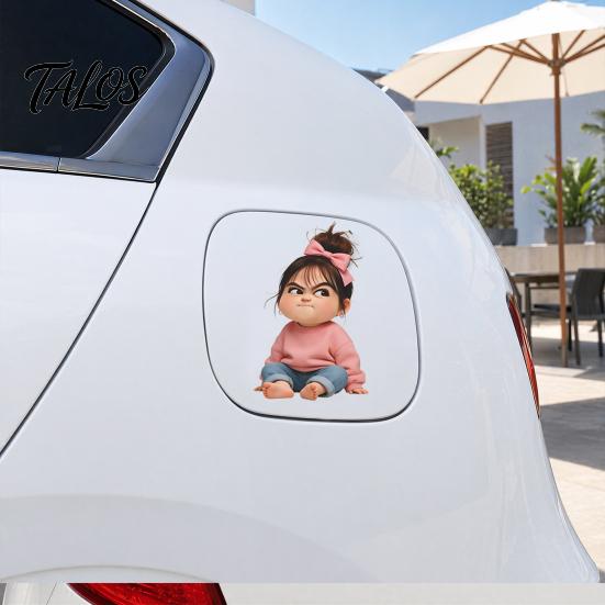 Car Sticker, Waterproof Self-adhesive PVC No Trace Auto Decal, Realistic Girl Pattern Funny Sticker for Fuel Tank Caps Windows Luggage Skateboards