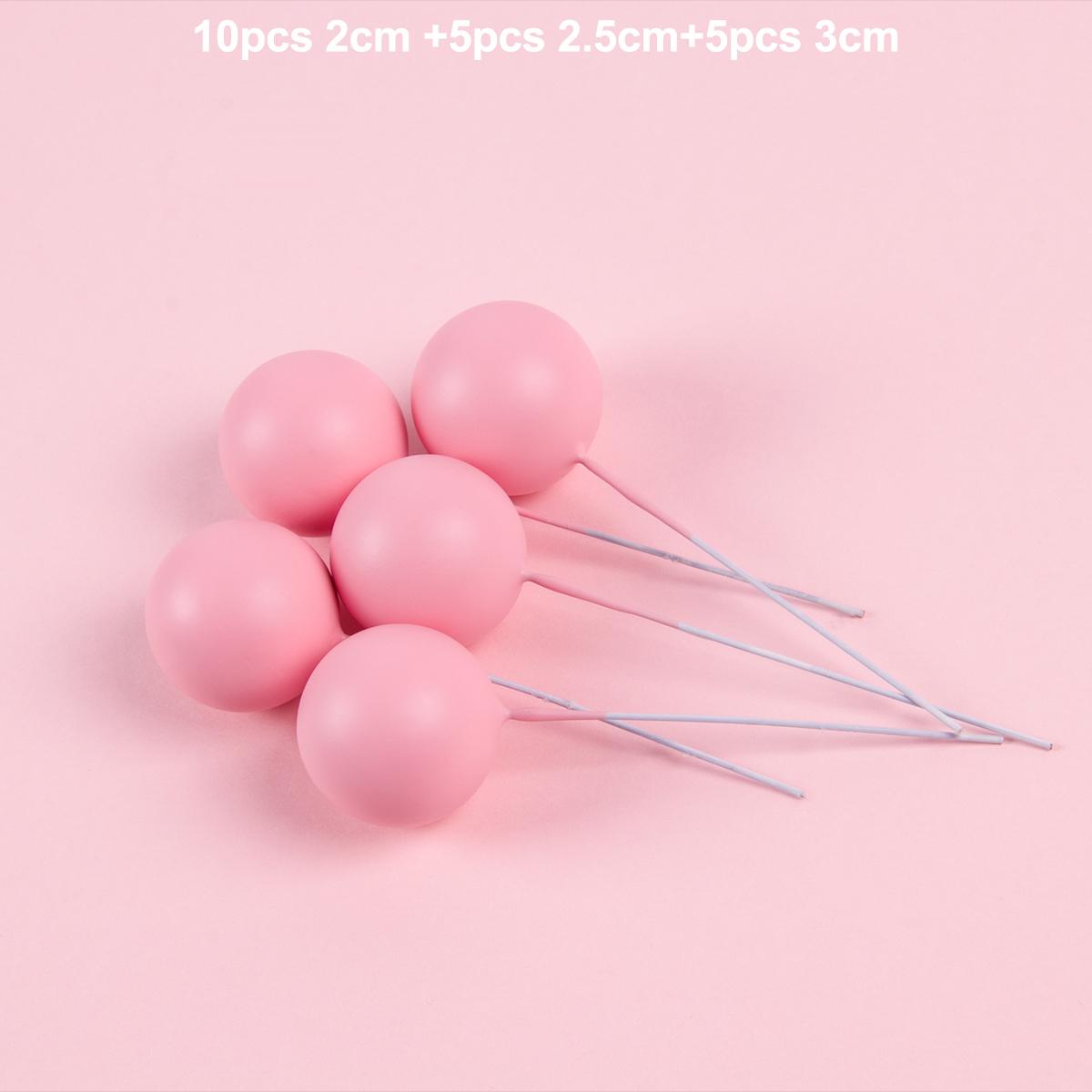 

20pcs 2-3.5cm Gold Ball Cake Topper DIY Cake Decoration For Wedding Birthday Party Baby Shower foam ball Cupcake Flags Decor