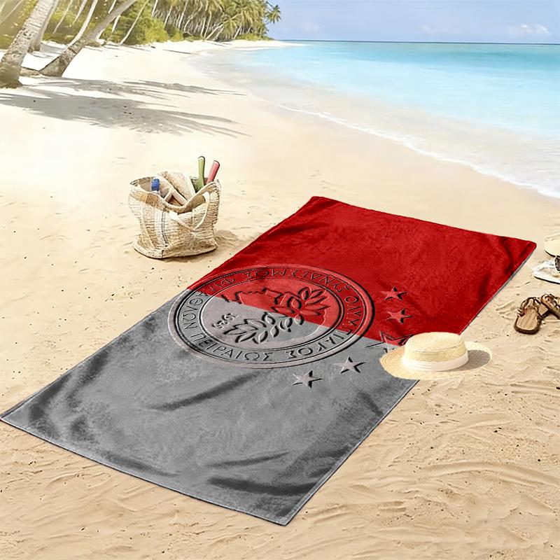 Olympiacos F.C.2 Print Strandtuch, Großes Weiches Schnelltrocknendes Handtuch für Strand Camping Schwimmen