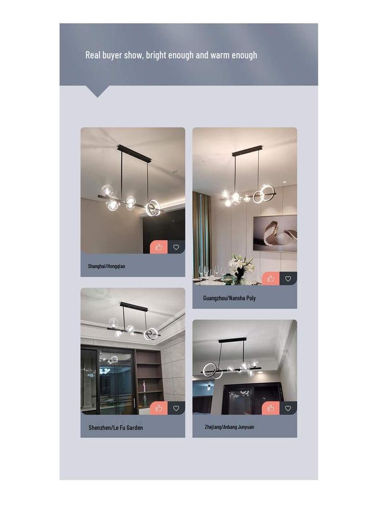 Nordic Modern Minimalist Chandelier - Creative Dining Room Light with Magic Bean Glass Bubbles.
